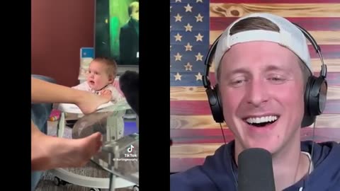 The babies reaction is priceless