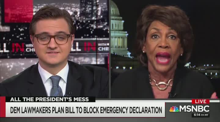 Maxine Waters calls for nationwide protests against Trump's 'fake' border emergency