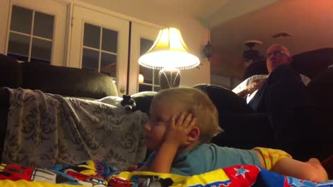 Toddler struggles to stay awake