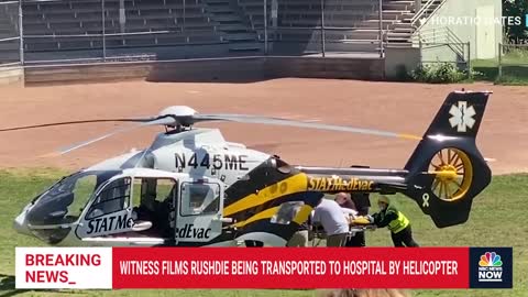 Watch: Salman Rushdie Carried Into Helicopter After Being Stabbed At Lecture