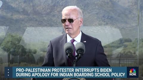 Pro-Palestinian protester interrupts Biden during apology for Indian boarding school system