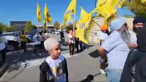 Indian and Khalistan supporters clash in the streets of Surrey, BC.