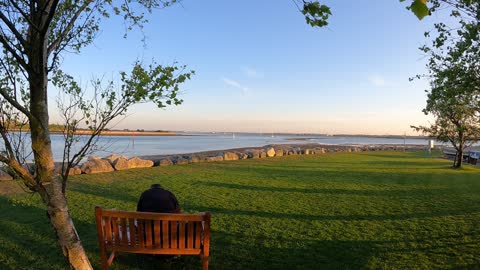 Chilling and watching the views riverside. Time lapse. GoPro