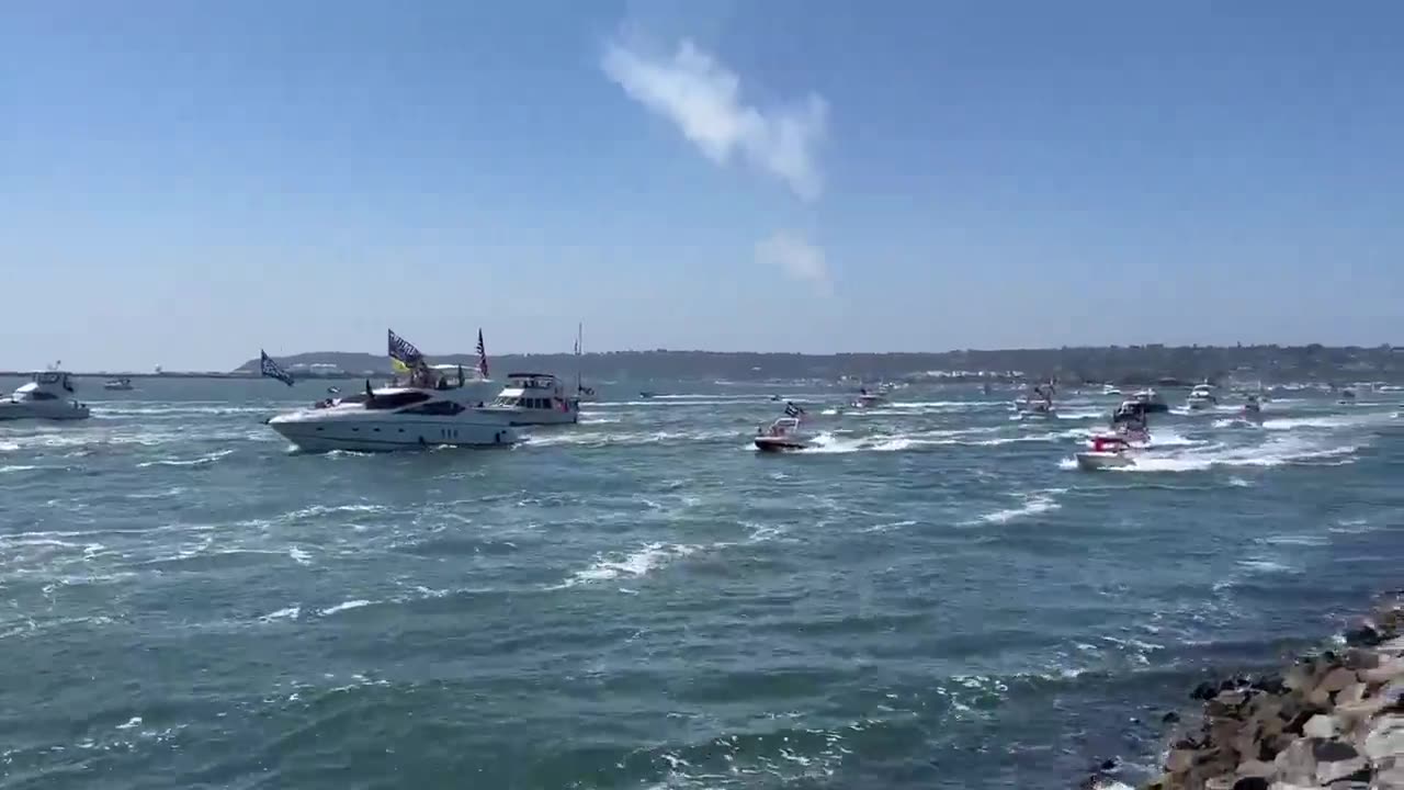 Trump Boat parade in San Diego, California