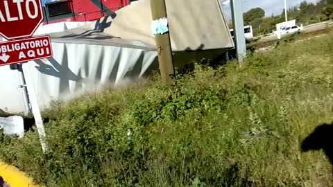 Truck Crosses Train Track at the Worst Possible Time