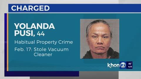 Woman charged with habitual property crime for allegedly stealing a vacuum clean