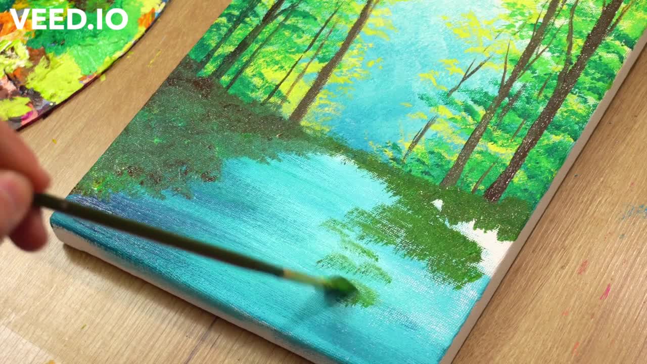 How To Paint Forest with Sunlight _ Acrylic Painting for Beginners _ STEP by STEP