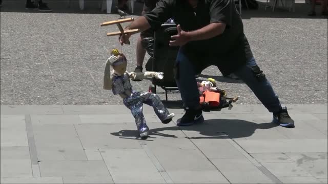 The Puppet show at Plaza de Armas in Santiago