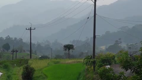 The atmosphere in the countryside after the rain Wet & humid makes the scenery more beautiful