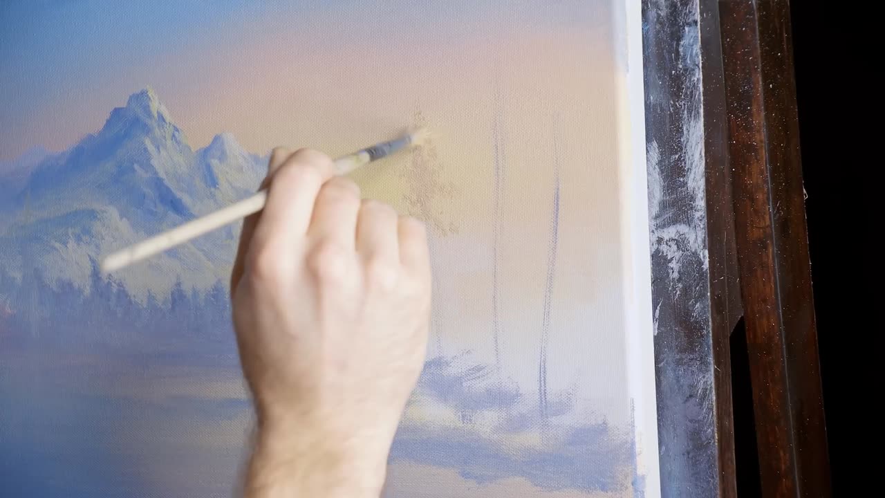 Winter Delight Landscape Oil Painting Demo - Kevin Hill