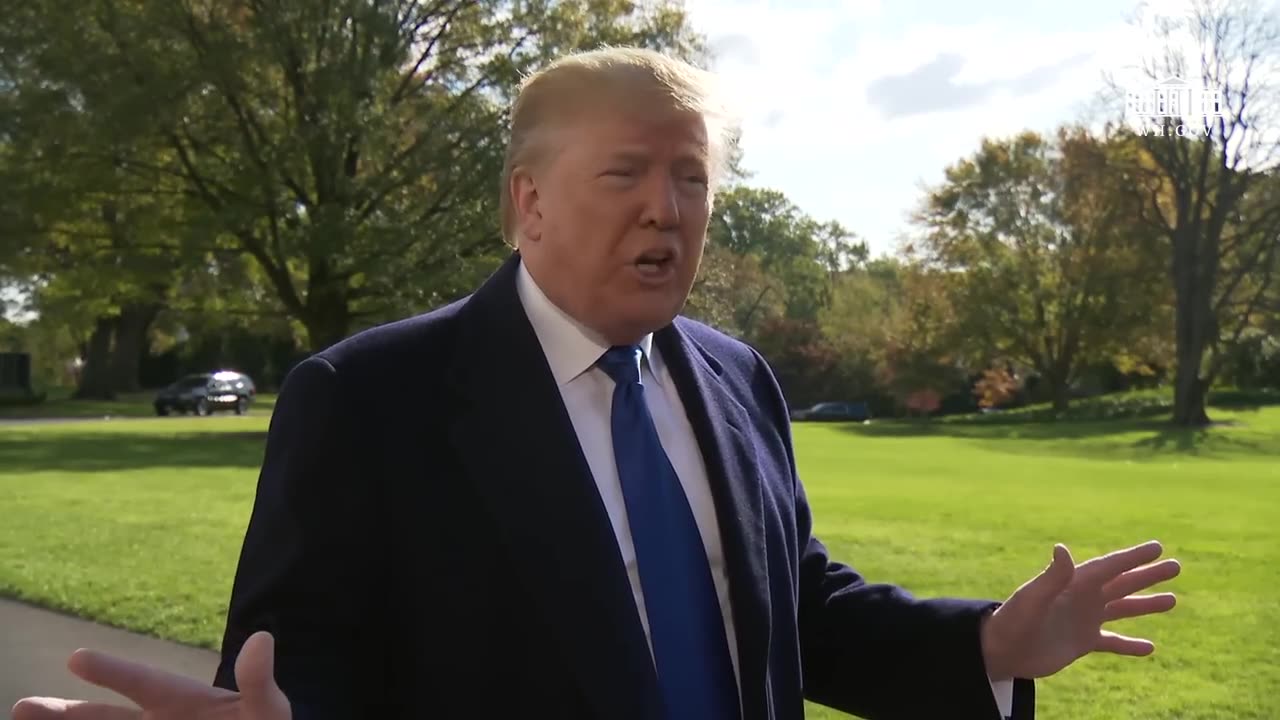 President Trump reams the fake news on the South Lawn 11/8/19 before Impeachment I (Zelensky call)