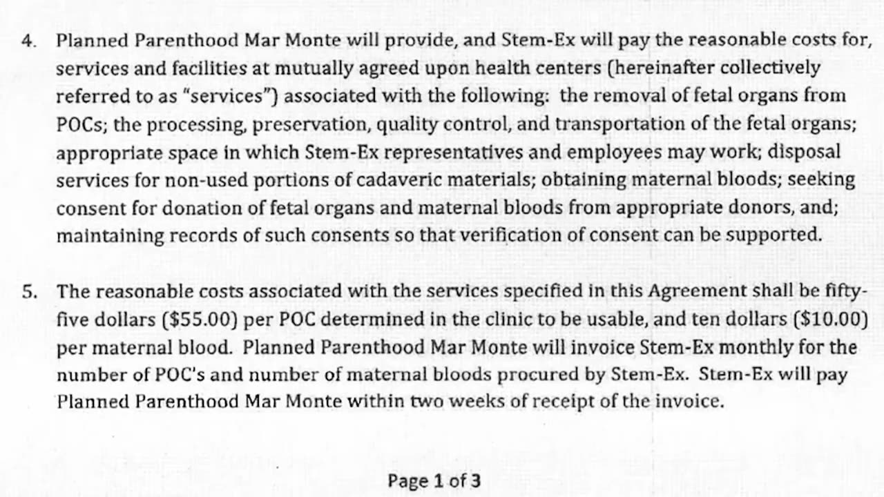 StemExpress' Payments to Planned Parenthood for Aborted Baby Body Parts