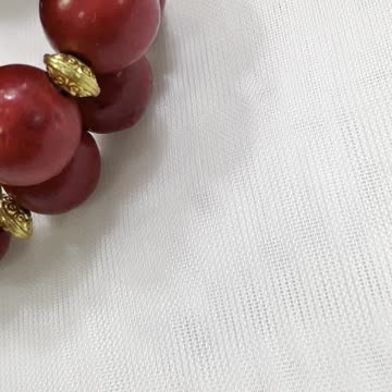 Handmade Unique 8” Bracelet with Red Turquoise, Cross Filled with Crystals