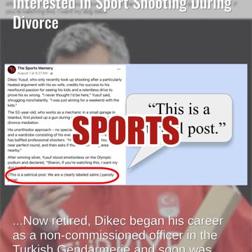 Fact Check: Turkish Olympian Yusuf Dikec Did NOT Get Interested In Sport Shooting During Divorce
