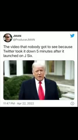 The video nobody got to see because Twitter took it down 5 minutes after it launched on J6