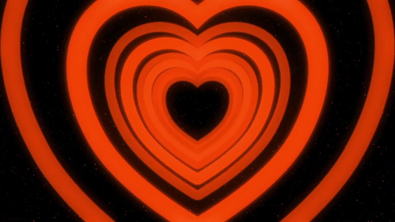 577. Heart Night Love Tunnel 🧡Background Orange Heart