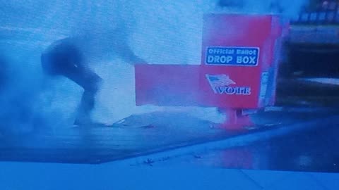 Burning the votes in the ballot drop box