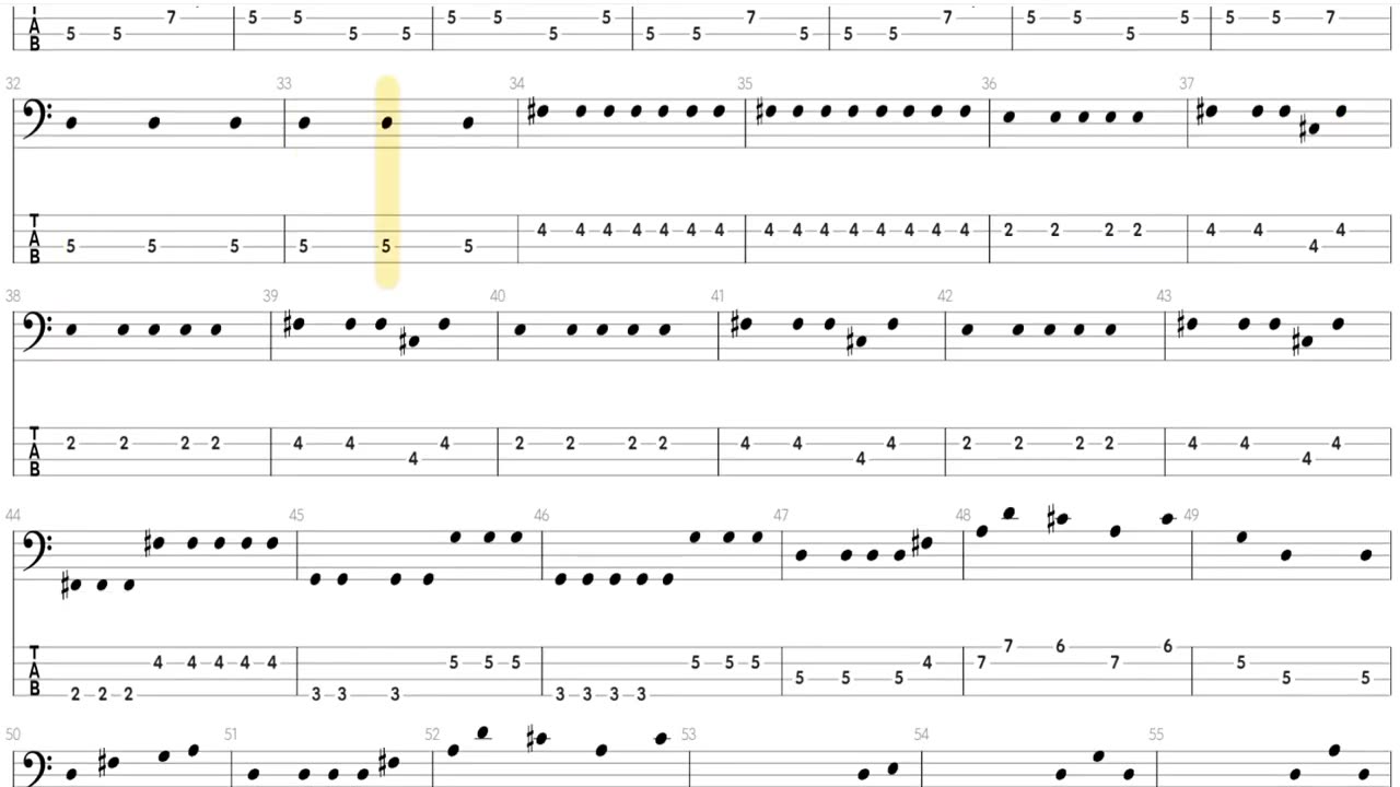 America - Ventura highway (Bass TAB)