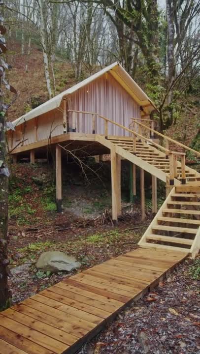 Wooden Glamping Hut in the Forest