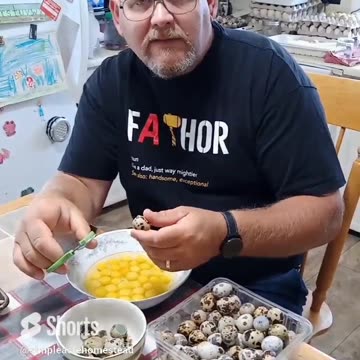 Prepping Breakfast Scrambled Quail Eggs. #abundance