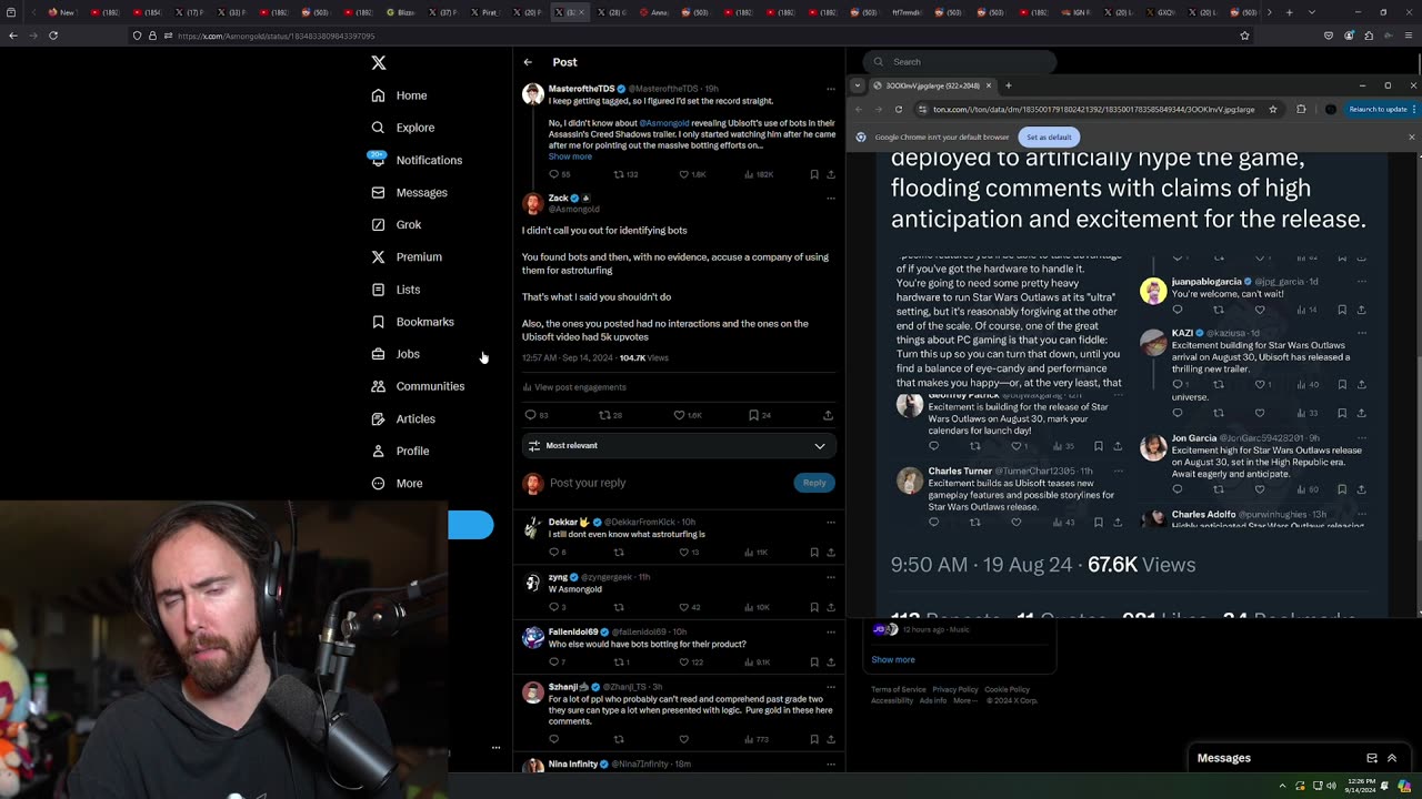 9/14/24 pt1 BIG DAY REACTS/NEWS/DRAMA/GAMES - Asmongold/Zackrawrr Twitch Stream Archive