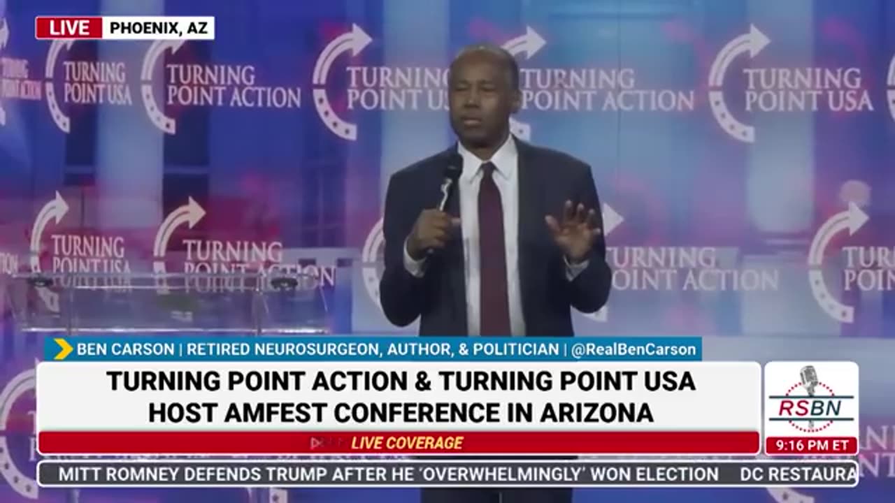 Ben Carson Speaks at TPUSA's America Fest Conference [Full Speech]