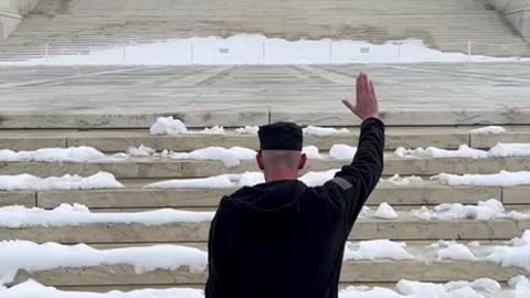 Minsiter Clayton Warichak Praying at the US Supreme Court