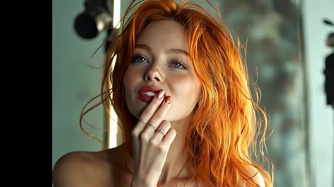 Redhead in Lace Lingerie Ai Generated