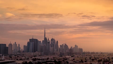 Dubai Skyline Architecture Skyscrapers Sky 4K