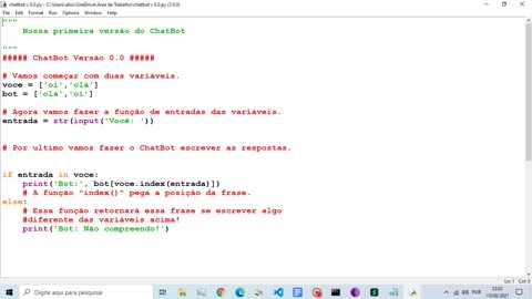 Criando um Chatbot do zero em pythhon3!