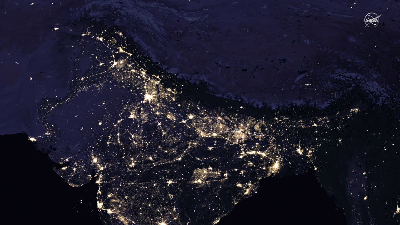 🌃 Illuminating the Night: NASA's Mesmerizing View of Earth's Lights of Human Activity