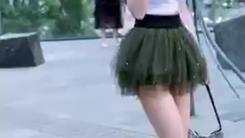 Street Fashion walk girl