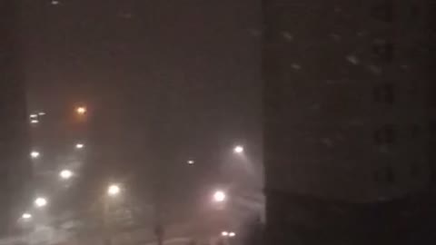 Snow at night