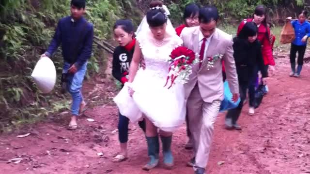 A typical wedding in a countryside in Vietnam