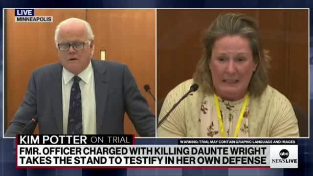 Officer Kim Potter takes the stand. "Taser, taser, taser".
