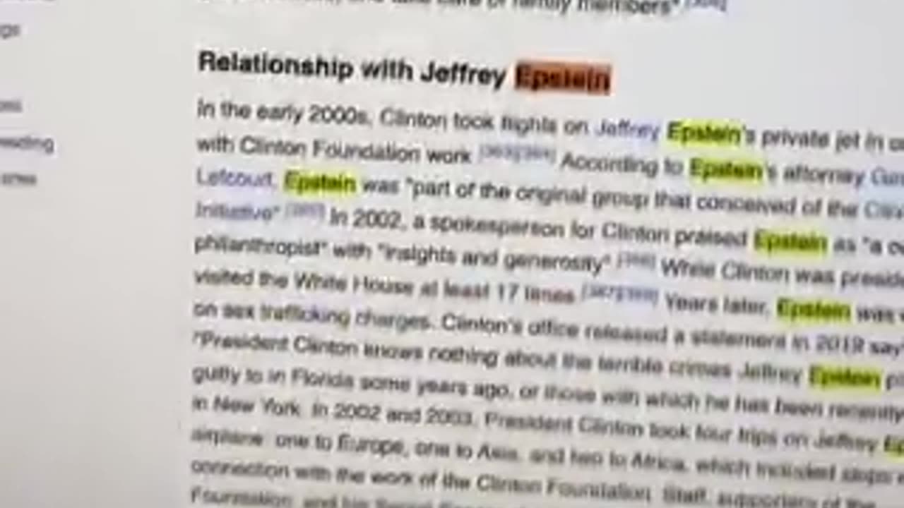 about two weeks ago, someone deleted all references to Jeffrey Epstein from Bill Clinton’s Wiki page