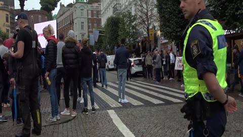 Jimmie Åkesson håller torgmöte. Stortorget i Helsingborg 30 Aug. 2018