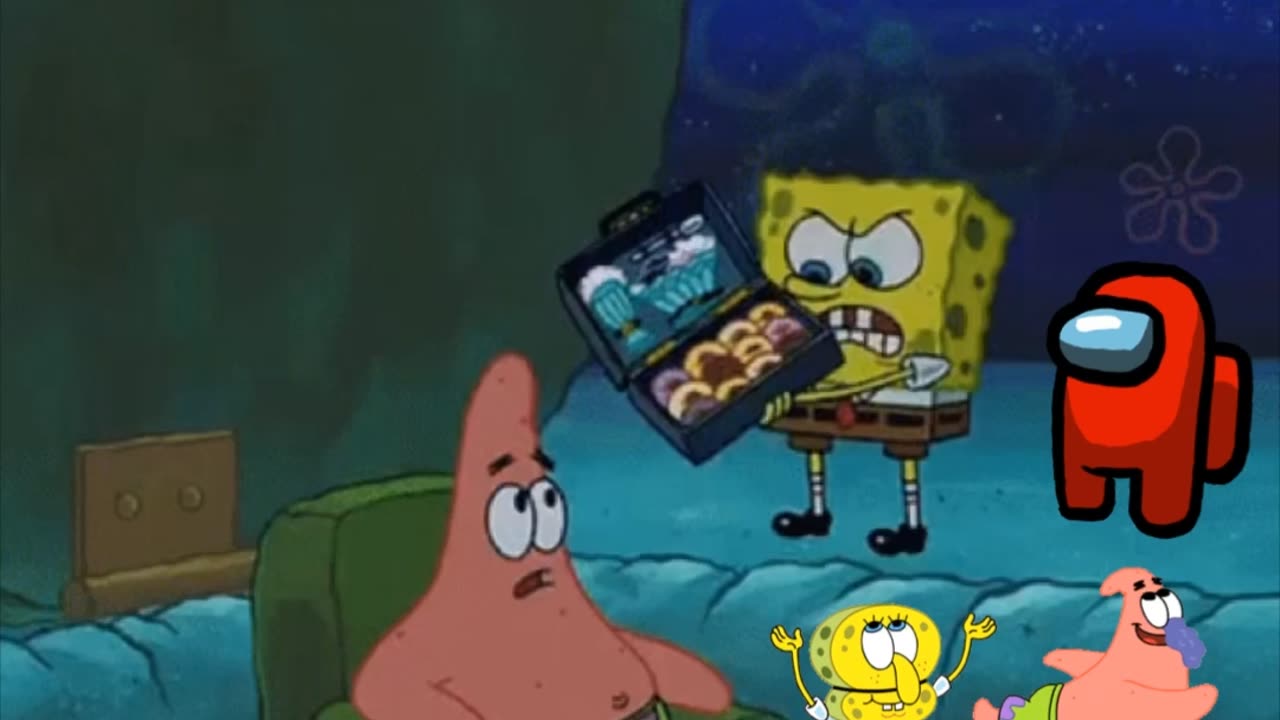 SpongeBob And Patrick Are Pretending To Be Imposters While Donuts Are Being Dumped On Patrick 🍩