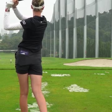 Nelly Corda golf practice with middle & long iron #golf #nellycorda #swing #middle #long #iron