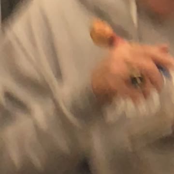 Man in grey with a trump bobble head pen