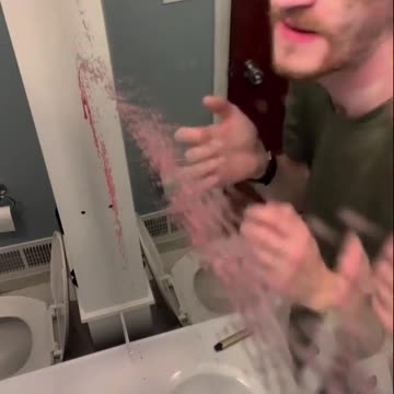 Cyst Just Sprayed In Front Of A Mirror!