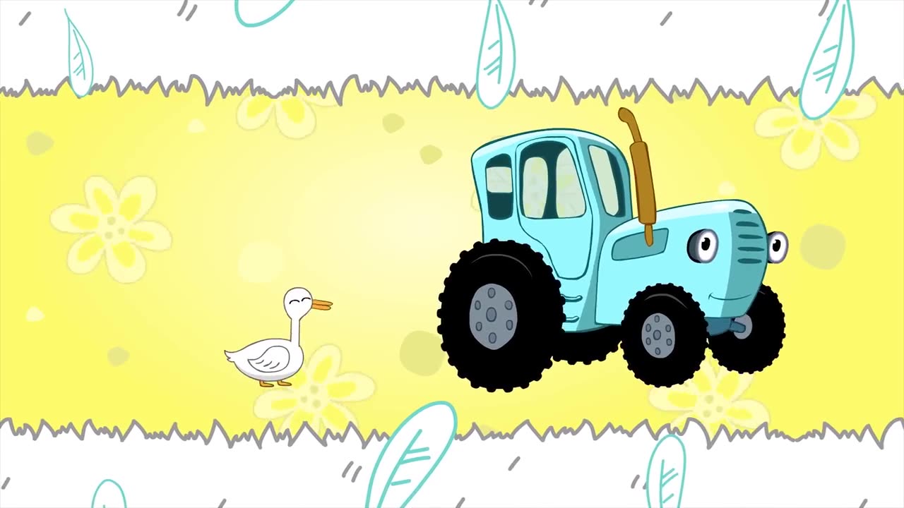 cartoon blue tractor