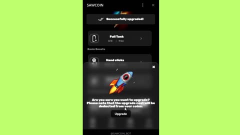 new mining mini app bot telegram sawcoin