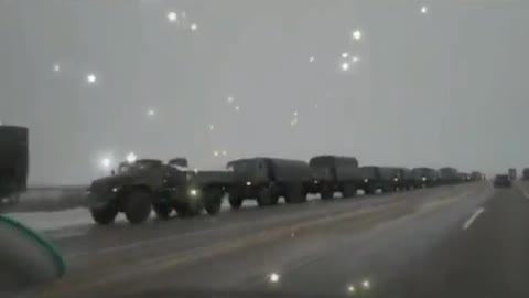 Russian Army convoy near Sudzha. Very close to Ukrainian border