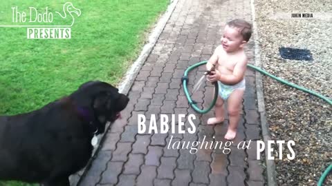 Funny Baby Fun With Water,❕