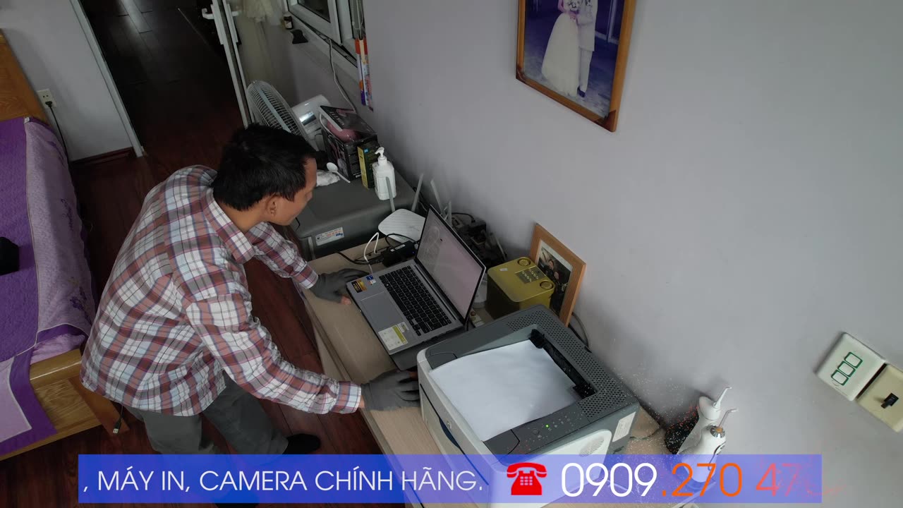 Lắp máy in Canon 3300 cho cô giáo trường tiểu học An Đồng.