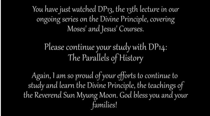 DP 13 Moses' and Jesus' Courses