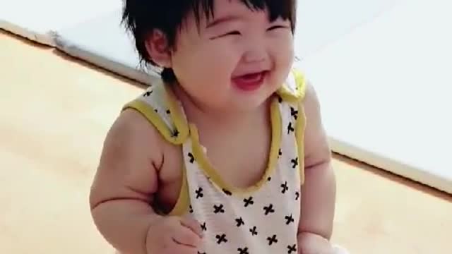 Pleasant baby laughter