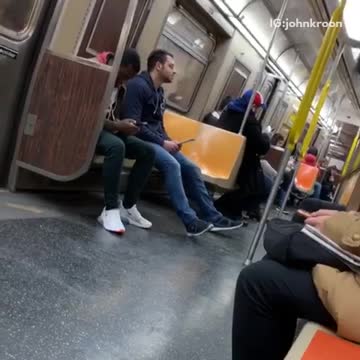 Guy sings "my neck my back" on subway intercom speaker