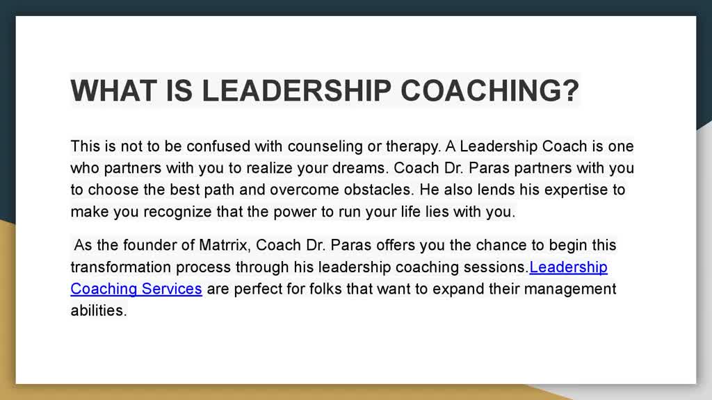 Leadership Coaching Services